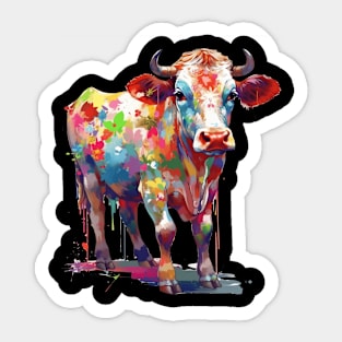 Cow Colorful Sticker